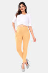 Sweet Moon Knit Cotton Yoga Leggings-Chickoo — thumbnail 2