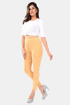 Sweet Moon Knit Cotton Yoga Leggings-Chickoo — thumbnail 5