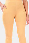 Sweet Moon Knit Cotton Yoga Leggings-Chickoo — thumbnail 6