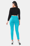 Sweet Moon Knit Cotton Yoga Leggings-Turquoise — thumbnail 3