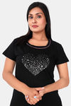 Sweet Moon Knit Cotton Capri Set - Black And Pink Combination — thumbnail 5