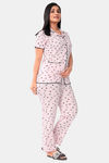 Sweet Moon Knit Cotton Pyjama Set - Baby Pink — thumbnail 2
