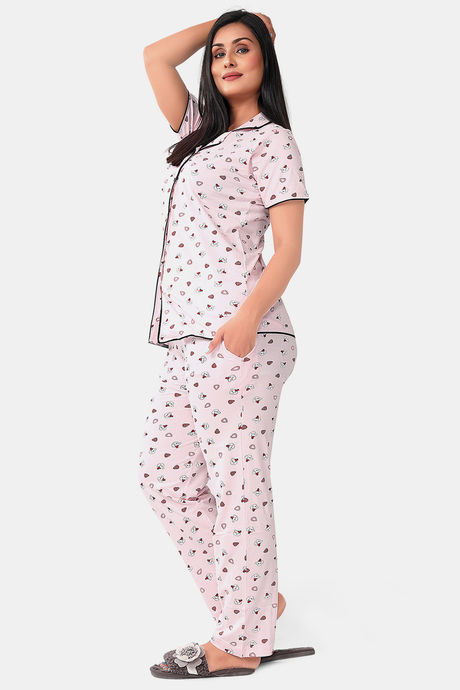 Sweet Moon Knit Cotton Pyjama Set - Baby Pink — image 3