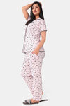 Sweet Moon Knit Cotton Pyjama Set - Baby Pink — thumbnail 3