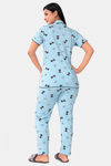 Sweet Moon Knit Cotton Pyjama Set - Pastel Blue — thumbnail 4
