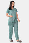 Sweet Moon Knit Cotton Pyjama Set - Mint Green — thumbnail 2