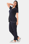Sweet Moon Knit Cotton Pyjama Set - Black — thumbnail 3