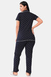 Sweet Moon Knit Cotton Pyjama Set - Black — thumbnail 4