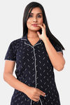 Sweet Moon Knit Cotton Pyjama Set - Black — thumbnail 5
