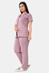Sweet Moon Knit Cotton Pyjama Set - Lavender — thumbnail 3