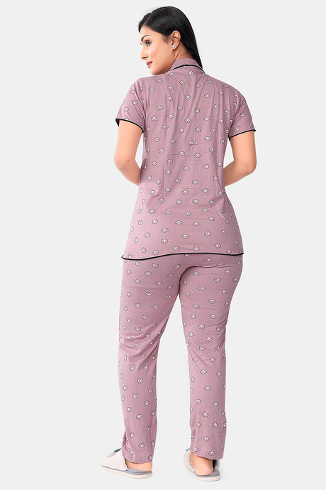 Sweet Moon Knit Cotton Pyjama Set - Lavender — image 4