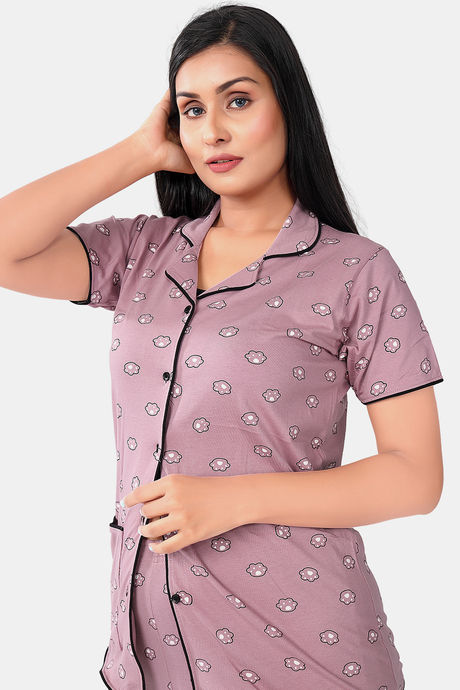 Sweet Moon Knit Cotton Pyjama Set - Lavender — image 5