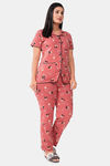 Sweet Moon Knit Cotton Pyjama Set - Rust — thumbnail 2