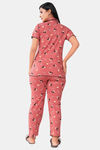 Sweet Moon Knit Cotton Pyjama Set - Rust — thumbnail 4