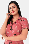 Sweet Moon Knit Cotton Pyjama Set - Rust — thumbnail 5