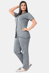 Sweet Moon Knit Cotton Pyjama Set - Grey — thumbnail 3