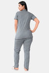 Sweet Moon Knit Cotton Pyjama Set - Grey — thumbnail 4