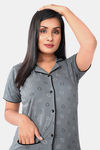 Sweet Moon Knit Cotton Pyjama Set - Grey — thumbnail 5
