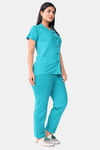 Sweet Moon Knit Cotton Pyjama Set - Turquoise Blue — thumbnail 2
