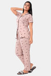 Sweet Moon Knit Cotton Pyjama Set - Nude Pink — thumbnail 3