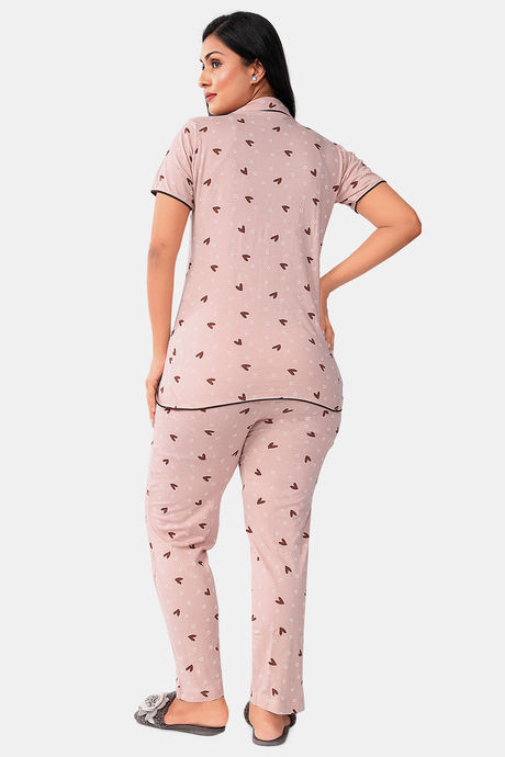 Sweet Moon Knit Cotton Pyjama Set - Nude Pink — image 4