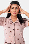 Sweet Moon Knit Cotton Pyjama Set - Nude Pink — thumbnail 5