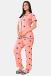 Sweet Moon Knit Cotton Pyjama Set - Peach — thumbnail 3