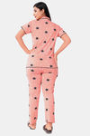 Sweet Moon Knit Cotton Pyjama Set - Peach — thumbnail 4