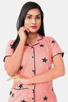 Sweet Moon Knit Cotton Pyjama Set - Peach — thumbnail 5