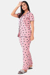 Sweet Moon Knit Cotton Pyjama Set - Pastel Pink — thumbnail 3