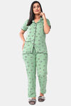 Sweet Moon Knit Cotton Pyjama Set - Pastel Green — thumbnail 1