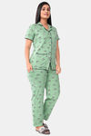 Sweet Moon Knit Cotton Pyjama Set - Pastel Green — thumbnail 2
