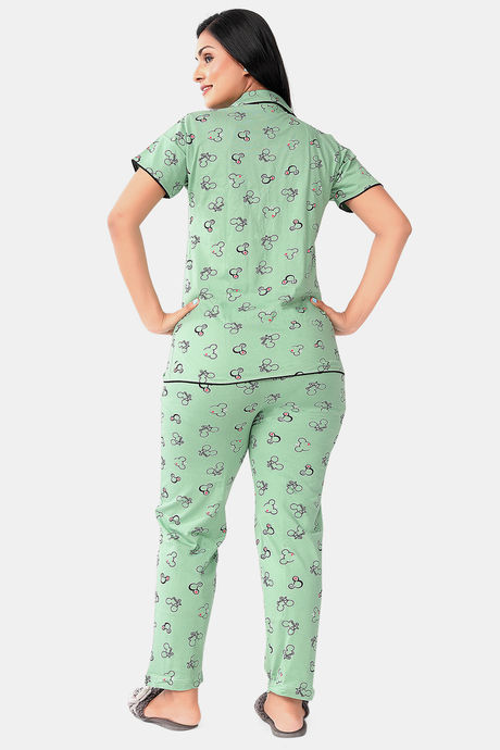 Sweet Moon Knit Cotton Pyjama Set - Pastel Green — image 4