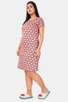 Sweet Moon Knit Cotton Mid Length Nightdress - Nude  — thumbnail 2