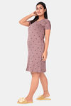 Sweet Moon Knit Cotton Mid Length Nightdress - Nude — thumbnail 2