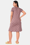 Sweet Moon Knit Cotton Mid Length Nightdress - Nude — thumbnail 3