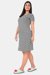 Sweet Moon Knit Cotton Mid Length Nightdress - Ash — thumbnail 2
