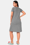 Sweet Moon Knit Cotton Mid Length Nightdress - Ash — thumbnail 3