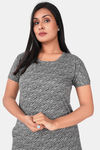 Sweet Moon Knit Cotton Mid Length Nightdress - Ash — thumbnail 4