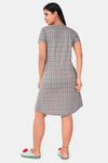 Sweet Moon Knit Cotton Mid Length Nightdress - Grey — thumbnail 3
