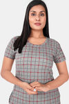 Sweet Moon Knit Cotton Mid Length Nightdress - Grey — thumbnail 4