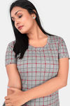 Sweet Moon Knit Cotton Mid Length Nightdress - Grey — thumbnail 5