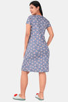Sweet Moon Knit Cotton Mid Length Nightdress - Pastel Blue — thumbnail 3