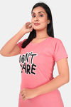 Sweet Moon Knit Cotton Mid Length Nightdress - Baby Pink — thumbnail 4