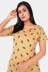 Sweet Moon Knit Cotton Full Length Nightdress - Pastel Yellow — thumbnail 3