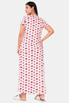 Sweet Moon Knit Cotton Full Length Nightdress - White — thumbnail 3