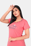 Sweet Moon Knit Cotton Pyjama Set - Peach And Navy Blue Combination — thumbnail 5