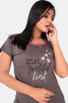 Sweet Moon Knit Cotton Pyjama Set - Grey And Red Combination — thumbnail 5
