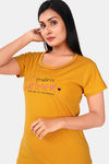 Sweet Moon Knit Cotton Pyjama Set - Mustard And Brick Color Combination — thumbnail 5