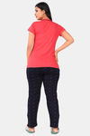 Sweet Moon Knit Cotton Pyjama Set - Red And Navy Blue Combination — thumbnail 4